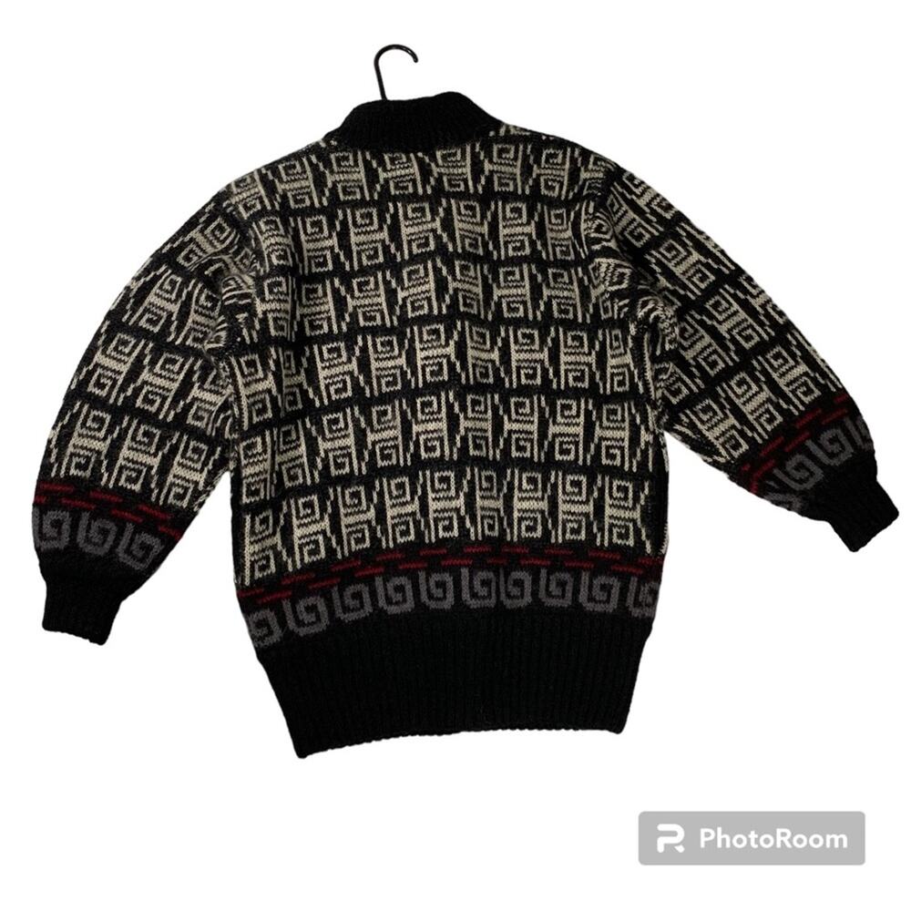 Kim Carbocci Vintage Mohair Wool Geometric Cardigan Sweater Size Small - Picture 2 of 9